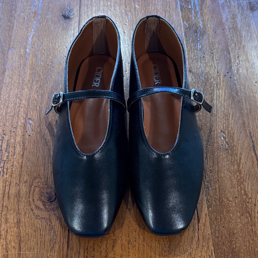 Cider Black Mary Jane Flats